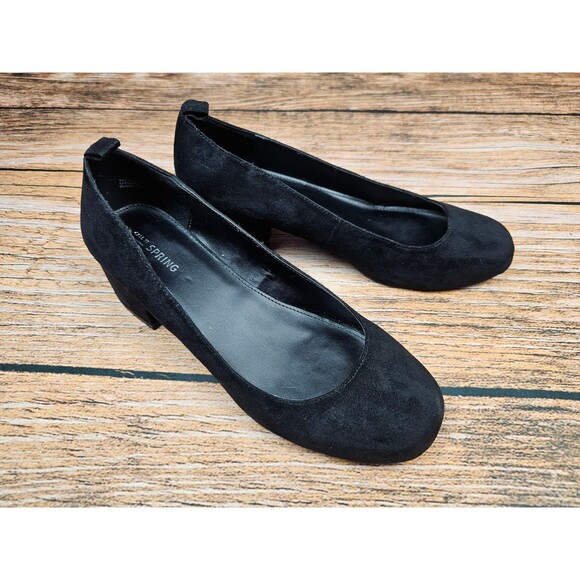 Call It Spring Shoes - Call It Spring Womens 8 Black Faux Suede Pumps Heels
